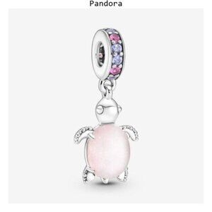 Pandora Murano Glass Pink Sea Turtle Dangle Charm